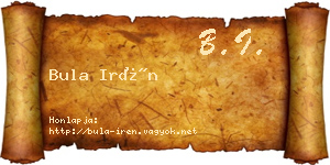 Bula Irén névjegykártya