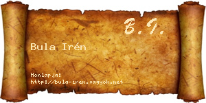 Bula Irén névjegykártya